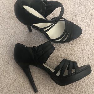 Black strappy heels